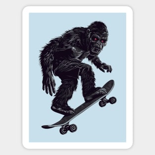 Bigfoot Skateboarding Illustration Sticker